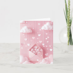 Heart and  Clouds Valentine's Greeting Holiday Card