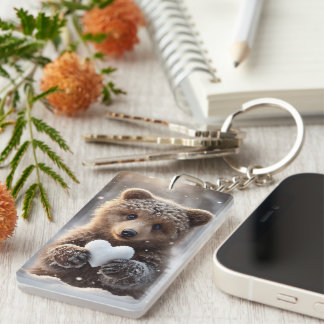Heart and Cub Key Ring