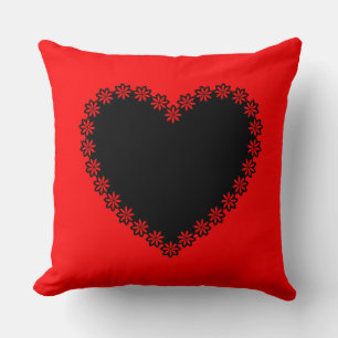 Heart and Cupid Silhouette "love you" Throw Pillow