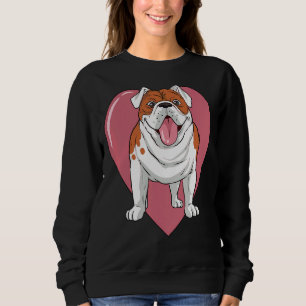 Heart And English Bulldog Sweatshirt