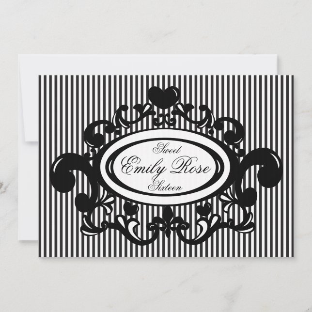 Heart and Fleur De Lys Shield Invitation (Front)