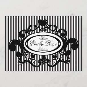 Heart and Fleur De Lys Shield Invitation