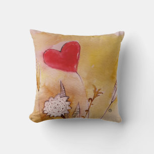 heart and flowers cushion