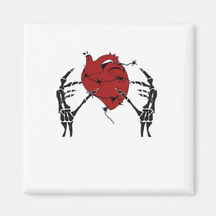 Heart And Hands - Skeleton Heart Hands  Magnet