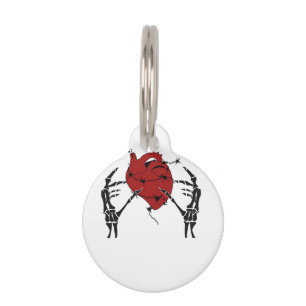 Heart And Hands Skeleton Heart Hands Soft Pet Tag