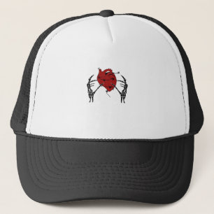 Heart And Hands - Skeleton Heart Hands  Trucker Hat
