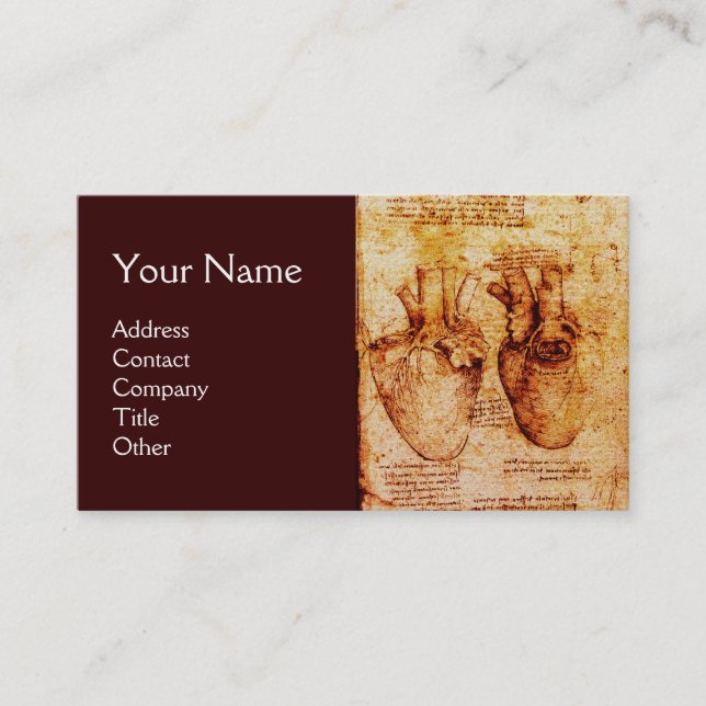 Heart And Its Blood Vessels ,Cardiologist Monogram Business Card (Front)