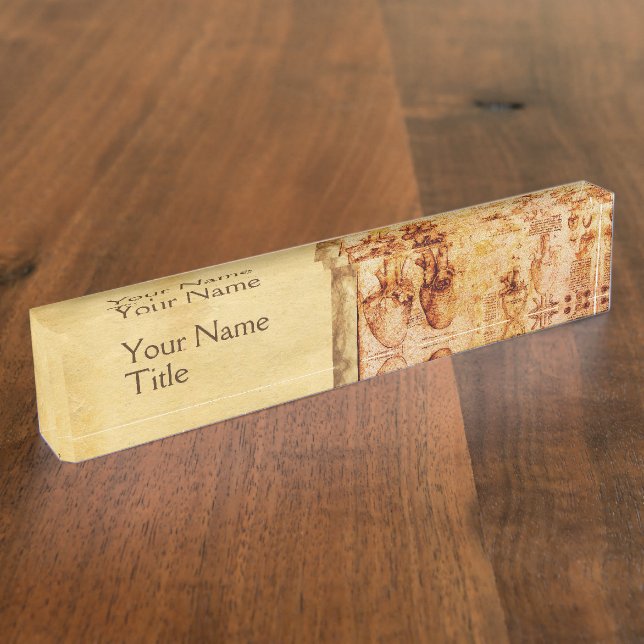 Heart And Its Blood Vessels ,Medical Parchment Nameplate (Side)