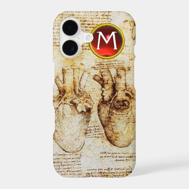 Heart And Its Blood Vessels Parchment Gem Monogram (Back)