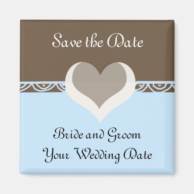 Heart and Lace Save the Date Magnet (Front)