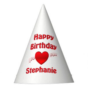 Heart and Music Birthday Party Hat