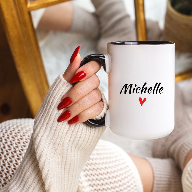 Heart And Name Personalised Coffee Mug (Creator Uploaded)