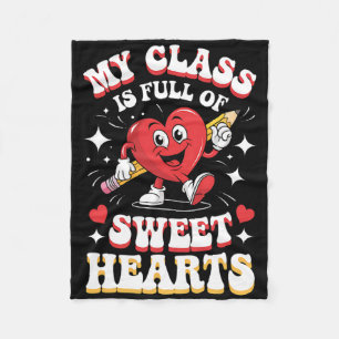 Heart And Pencil my Cl Is Full Of Sweethearts' Fleece Blanket