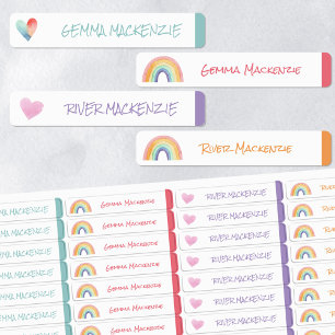 Heart and Rainbow Colour Coded Girl Waterproof Nam