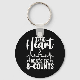 Heart And Rhythm Design For Cheerleading Lovers Key Ring