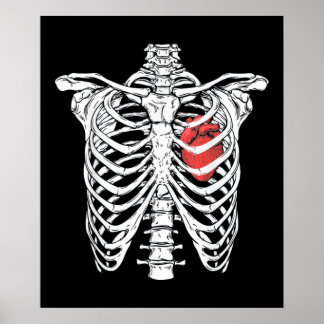 Heart and Ribcage Nurse Poster