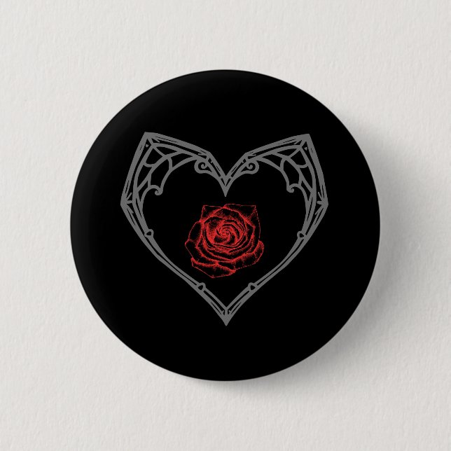 Heart and Rose Button (Front)
