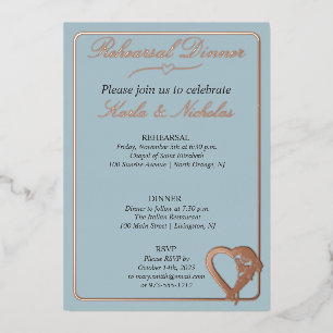 Heart And Rose Flowers Rehearsal Dinner