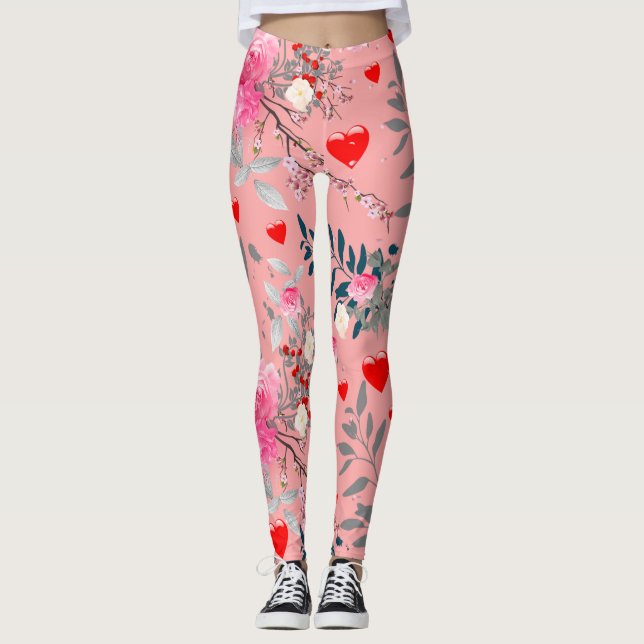 Heart and Rose Leggings (Front)