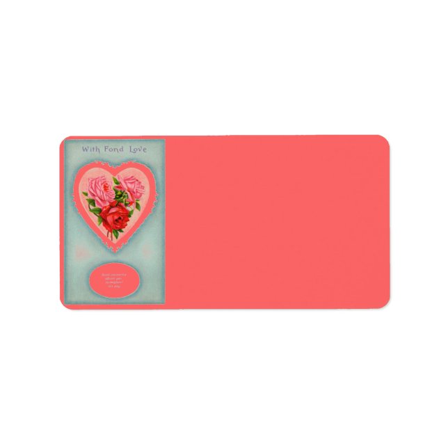 Heart and Roses Address Label (Front)