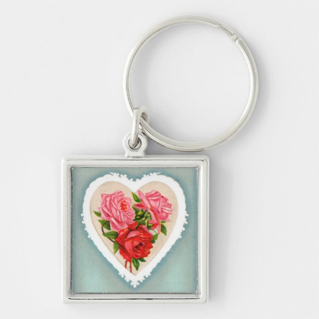 Heart and Roses Key Ring (Front)