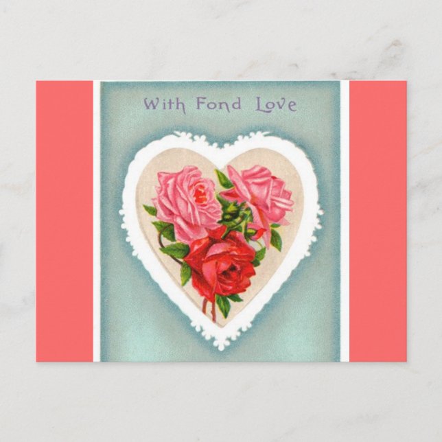 Heart and Roses Postcard (Front)