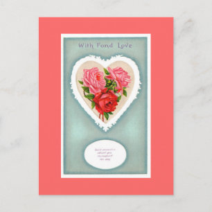 Heart and Roses Postcard
