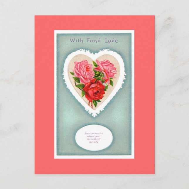 Heart and Roses Postcard (Front)