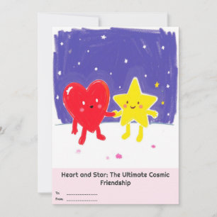 Heart and Star Valentine's Celebrate Friendship Holiday Card