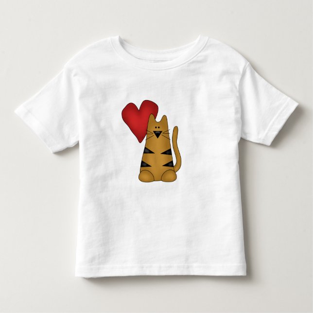 Heart and Striped Cat Tshirts and Gifts (Front)