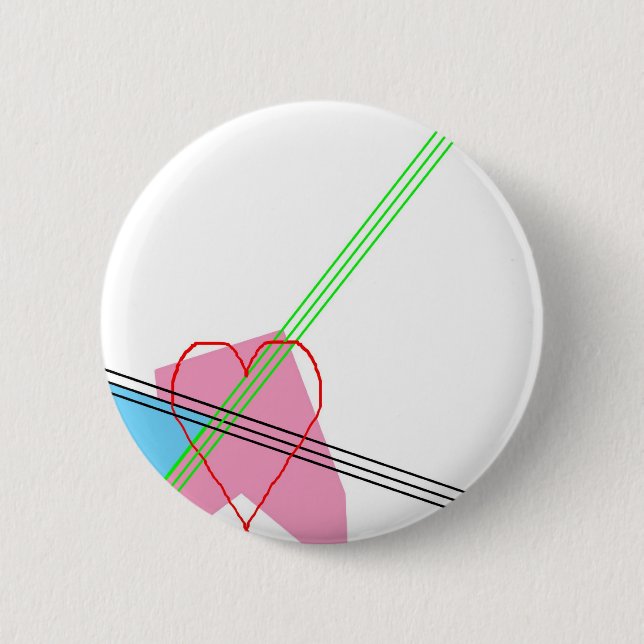 Heart and Stripes 6 Cm Round Badge (Front)