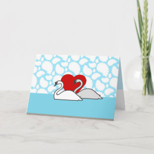 Heart and Swans Holiday Card