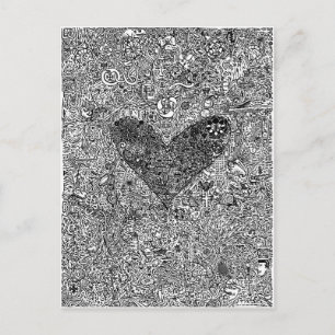 Heart and Symbols Postcard