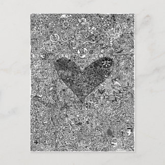 Heart and Symbols Postcard