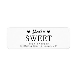 Heart and Typography You're Sweet Valentine's Day Return Address Label