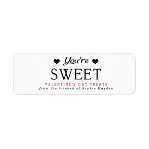 Heart and Typography You're Sweet Valentine's Day Return Address Label