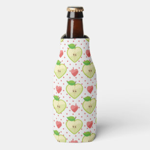 Heart Apples with Pink Polka Dots And Hearts Bottle Cooler