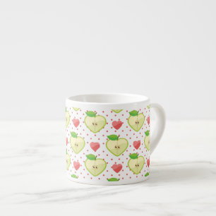 Heart Apples with Pink Polka Dots And Hearts Espresso Cup