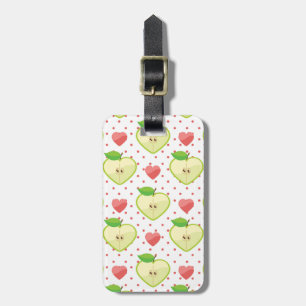 Heart Apples with Pink Polka Dots And Hearts Luggage Tag