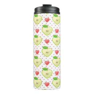 Heart Apples with Pink Polka Dots And Hearts Thermal Tumbler