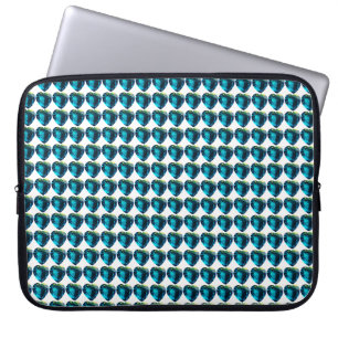Heart Aquamarine, Blue Laptop Sleeve