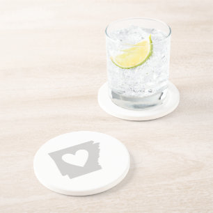 Heart Arkansas state silhouette Coaster