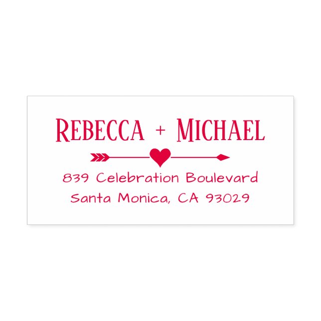 Heart & Arrow | Names Wedding Return Address Self-inking Stamp (Design)