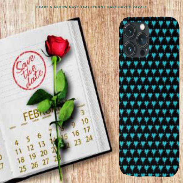 Heart & Arrow- Navy Teal  Case-Mate iPhone Case (Creator Uploaded)