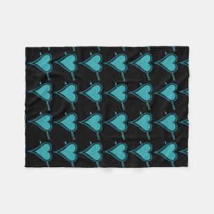 Heart & Arrow-Navy-Teal Fleece Blanket