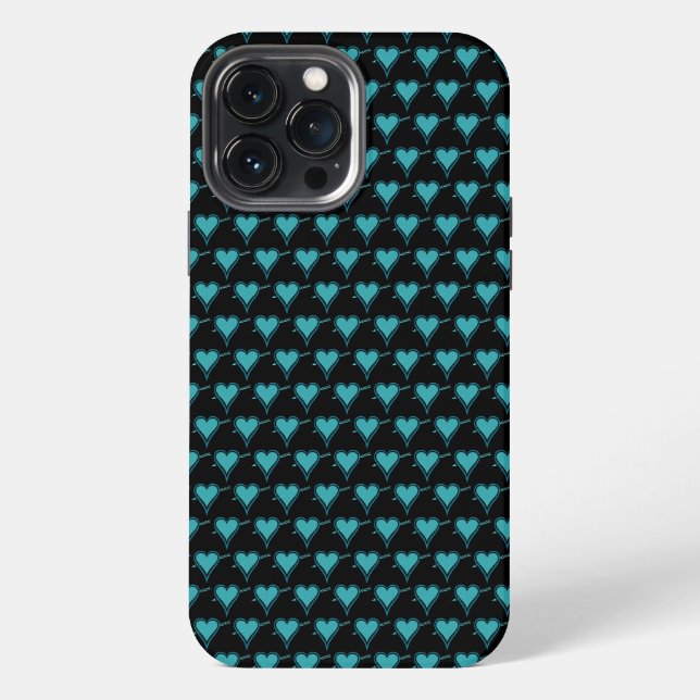 Heart & Arrow- Navy Teal  iPhone Case (Back)
