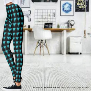 Heart & Arrow- Navy Teal Leggings
