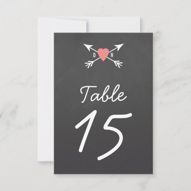 Heart + Arrows Table Numbers Card (Front)