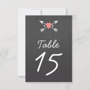 Heart + Arrows Table Numbers Card