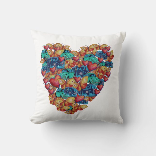 Heart Art Hearts Collage Cushion (Front)